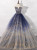Blue Tulle Strapless Gold Stamping Quinceanera Dress