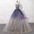Blue Tulle Strapless Gold Stamping Quinceanera Dress