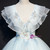 Blue Ball Gown Tulle V-neck Appliques Quinceanera Dress