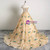 Gold Tulle Embroidert Birds Quinceanera Dress