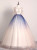 Pink Blue Tulle Embroidery Appliques Quinceanera Dress