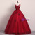 Burgundy Tulle Appliques Pearls Quinceanera Dress