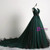 Dark Green Tulle V-neck Backless Quinceanera Dress