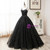 Black Tulle Spagehtti Straps Button Quinceanera Dress