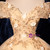 Champagne Gold Tulle Appliques Quinceanera Dress