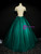 Green Tulle Appliques Short Sleeve Quinceanera Dress