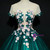 Green Tulle Appliques Short Sleeve Quinceanera Dress