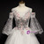 Gray Tulle Trumpet Sleeve Appliques Quinceanera Dress