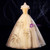 Champagne Gold Tulle Sequins Appliques Quinceanera Dress