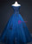 Dark Blue Tulle Appliques Beading Quinceanera Dress