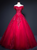 Burgundy Tulle Appliques Beading Off the Shoulder Quinceanera Dress