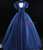 Navy Blue Tulle Embroidery Appliques Quinceanera Dress