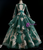 Dark Green Tulle Long Sleeve Appliques Quinceanera Dress