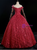 Burgundy Tulle Sequins Embroidery Quinceanera Dress