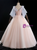 Pink Tulle Appliques V-neck Quinceanera Dress