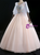 Pink Tulle Appliques V-neck Quinceanera Dress