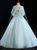 Blue Tulle Colorful Appliques Quinceanera Dress