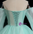 Green Tulle Long Sleeve Appliques Quinceanera Dress