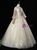 Champagne Tulle Appliques Puff Sleeve Quinceanera Dress