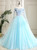 Blue Tulle Off the Shoulder Appliques Quinceanera Dress