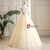 Champagne Tulle Appliques Backless Quinceanera Dress