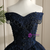 Navy Blue Tulle Lace Beading Quinceanera Dress