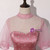 Pink Tulle Dandelion Embroidery Short Sleeve Quinceanera Dress