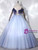 Blue Tulle Sequins Off the Shoulder Beading Quinceanera Dress