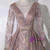 Brown Appliques Long Sleeve Pearls Quinceanera Dress