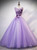 Purple Tulle Lace Appliques Pearls Quinceanera Dress