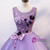 Purple Tulle Lace Appliques Pearls Quinceanera Dress