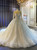Tulle Sequins Long Sleeve Backless Beading Wedding Dress