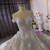 White Tulle 3D Appliques Off the Shoulder Beading Wedding Dress