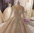 Champagne Long Sleeve Appliques Beading Wedding Dress