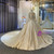 Long Sleeve Beading Sequins Backless Wedding Dress