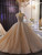 Tulle Sequins Cap Sleeve Beading Backless Wedding Dress