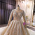 Tulle Lace Sequins Long Sleeve High neck Wedding Dress