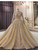 Tulle Lace Sequins Long Sleeve High neck Wedding Dress