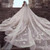 White 3D Appliques Long Sleeve Beading Wedding Dress