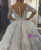 White 3D Appliques Long Sleeve Beading Wedding Dress