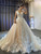 Tulle Appliques Cap Sleeve Backless Wedding Dress