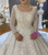 White Sequins Square Long Sleeve Wedding Dress