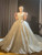 Ball Gown Sequins Beading Cap Sleeve Wedding Dress