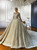 Heavy Beading Sequins Long Sleeve Backless Wedding Dress