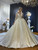 Luxury Sequins Beading Long Sleeve Wedding Dress With Train