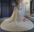 Sequins Pearls Long Sleeve Champagne Wedding Dress