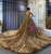 Tulle Appliques Long Sleeve Backless Beading Pearls Wedding Dress