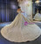 Champagne Appliques Beading Off the Shoulder Wedding Dress