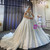 White Tulle Beading Cap Sleeve Backless Wedding Dress