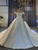 White Satin Appliques Off the Shoulder Pearls Wedding Dress